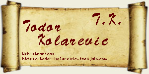 Todor Kolarević vizit kartica